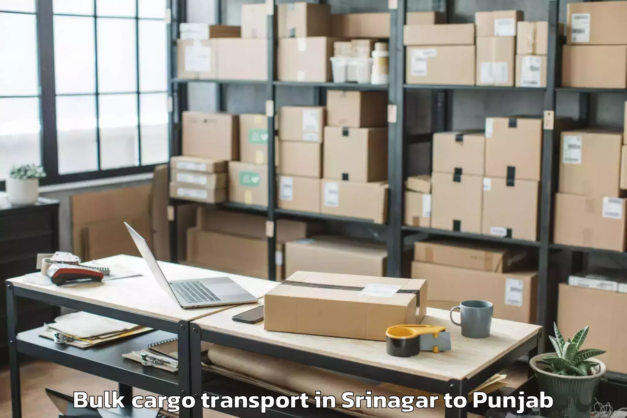 Book Srinagar to Dasua Bulk Cargo Transport Online